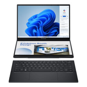 لپتاپ 14 اینچی ایسوس مدل Zenbook DUO UX8406CA-Core Ultra 9 285H-32GB LPDDR5X-2TB SSD-Dual WUXGA OLED Touch 60Hz-W