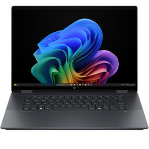 لپتاپ 16 اینچی اچپی مدل OmniBook X Flip 16-as0023dx، پردازنده Core Ultra 7-256V، رم 16 گیگابایت LPDDR5X، حافظه SSD با ظرفیت 1 ترابایت، نمایشگر لمسی چرخش 360 درجه و پشتیبانی از قلم، سیستم عامل ویندوز