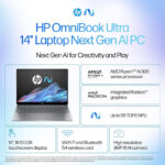 لپتاپ 14 اچ پی مدل OmniBook Ultra 14 fd0002na-Ryzen AI 9 365-32GB LPDDR5X-1TB SSD-Touch-2.2K-Backlit - تصویر 5